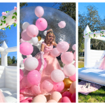 White Bounce Castle and Bubble Bounce House for rent by Bright Party Makers Centrtal FL